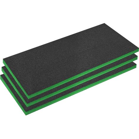 Sealey SFPK50G Easy Peel Shadow Foam 1200 x 550 x 50mm, Green/Black Pack of 3