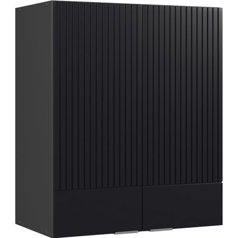 Elément haut de cuisine Fame-Line, Noir rayé, 60 cm, Vicco