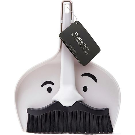 Balayette et Pelle Miniature - Ensemble Balai Pelle pour Nettoyer Tables, Bureaux - Kit Pelle Balayette Noir et Blanc