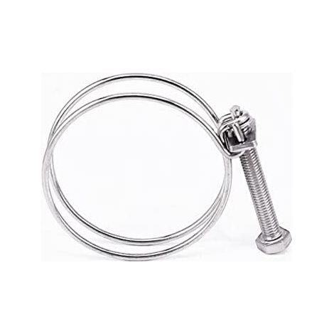 Colliers de serrage réglables à double fil en acie Collier Double fil, fixation plomberie réglable acier inoxydable, plusieurs tailles, 5 pièces(13 16mm) - (1/5)