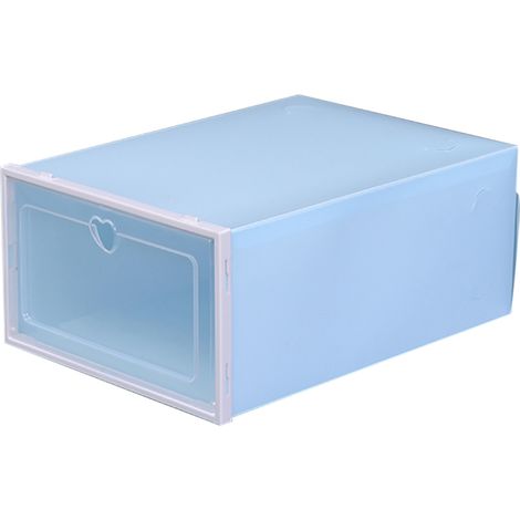 20X Kunststoff Schuhkarton Schuhaufbewahrung Stapelbares Schuhbox Aufbewahrungsbox für Schuhen( Farbe: Blau)