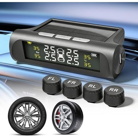 Sistema de monitoreo de presión de neumáticos TPMS: Sistema de monitoreo de presión de neumáticos impermeable IPX7 con 4 sensores externos (1/5)