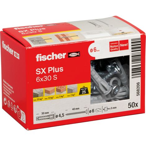Fischer 568206 SX Plus Spreizdübel 30 mm 6 mm 50 St. (1/5)