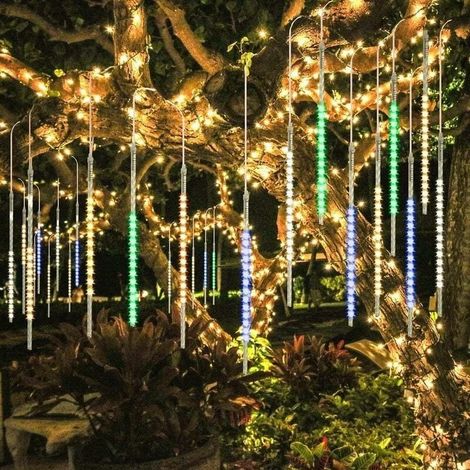 Guirlande Lumineuse Météore - 50 cm - 10 Tubes - 540 LED - Étanche IP65 - Pour Décoration Extérieure Jardin Arbre Patio - 1 pièce