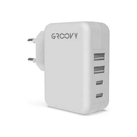 Tinta Unita Spina Muro 2 USB + 2 USB-C 4,8A Design Compatto C01