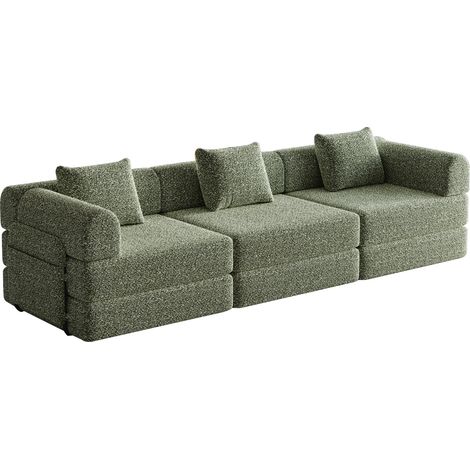 Canapé convertible 2-en-1 avec coffre de rangement intégré et structure en acier (1/5)