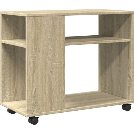 Maison Exclusive - Mesa auxiliar con ruedas madera roble Sonoma 7