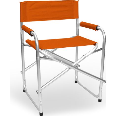 Sedia relax pieghevole Regista in alluminio rivestimento in textilene arancione