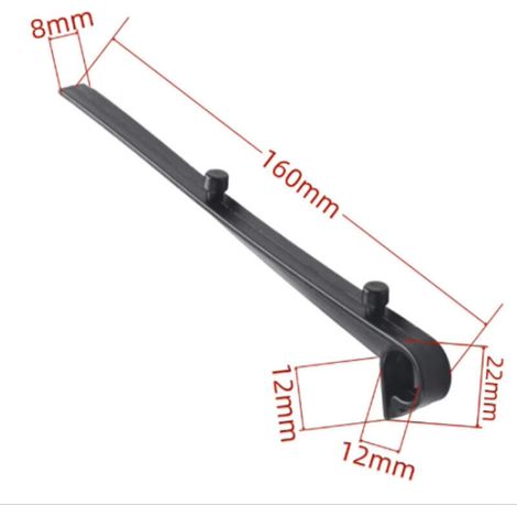 Confezione da 20 ganci di fissaggio per rete di protezione per grondaie in PP, lunghi 16 cm, neri. (1/4)