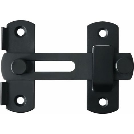 Verrou Porte Coulissante Serrure Volet Loquet Porte Verrou Portail à Bascule Boulon avec Vis pour Porte, Fenêtre, Placard et Jardin, Finition Noir Mat en Acier Inoxydable (1/5)