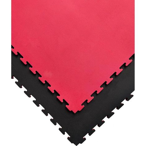 Tatami Puzzle  Lote x5 loseta - Rojo/Negro  Esterilla Reversible Antideslizante  Artes Marciales, Judo  Espesor: 20mm - (1/8)