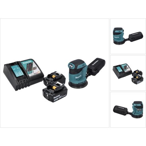 Makita DBO 180 RT Akku Exzenterschleifer 18 V 125 mm + 2x Akku 5,0 Ah + Ladegerät