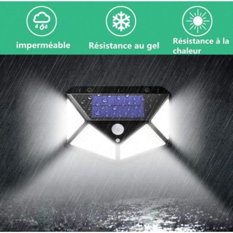Lampe Solaire - 100 LED - Détecteur De Mouvement PIR - Étanche IP65 - 270° - Pour Jardin Extérieur - 4 Pièces (1/4)