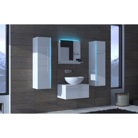 Ensemble meuble de salle de bain ALIUS I 60 CM blanc (1/4)