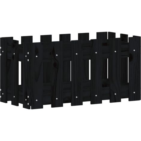Maison Exclusive - Jardinière avec design de clôture noir 60x30x30 cm pin massif