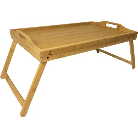 Bambustablett mit Beinen für Bett, Frühstückstisch 50x30x4  BEGRYF