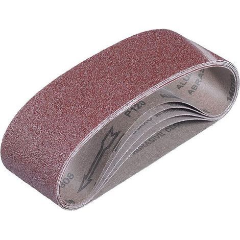 Bandes abrasives 50x686 mm - 5 pièces de bandes abrasives grain 80 pour le ponçage et le polissage à bande, (1/4)