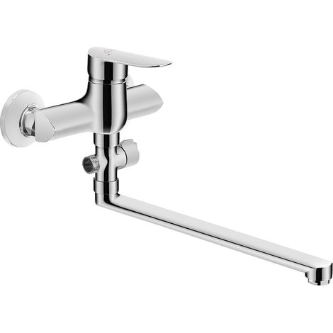 APPIA Wandarmatur für Badewanne in Chrom mit beweglichem Auslauf (1/2)