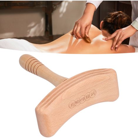 Planche de gua sha pour les paresseux, en bois de hêtre, adaptée à tout le corps, aux épaules, au cou et aux membres. (1/5)