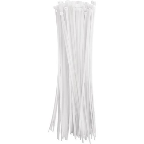 Lot de 100 serre-câbles en nylon PA66 pour intérieur - 350 x 4,8 mm - Pour un faisceau de câbles max. de 9 cm de diamètre - Gestion des câbles résistante - Autobloquants pour garage, maison (1/5)