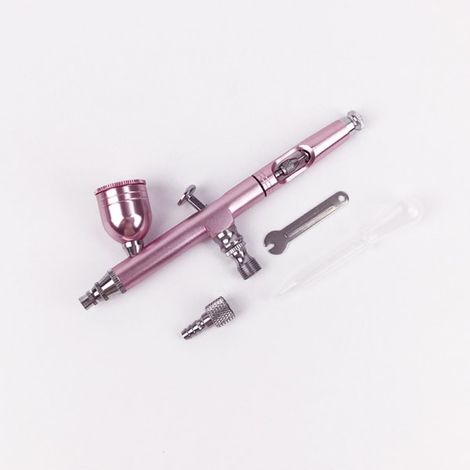 Kit Aérographe Double Action avec Connecteur d'Air, Outil de Peinture Multifonction, Finition Or Rose, Système Complet pour Modélisme et Art (1/5)