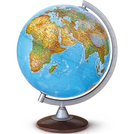 Globe terrestre illuminé 250 de Nova Rico – Carte physique et politique