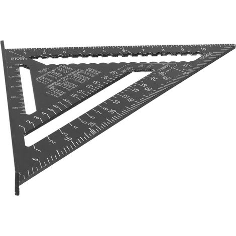 12-Zoll-Dreiecklineal aus Aluminiumlegierung, Schwarz, für Holzbearbeitung, Tischlerei und Schreinerarbeiten (1/5)