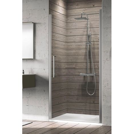 Porte de Douche 200x79-83cm NOVELLINI Young Réversible Verre Transparent - BN011B79-1B