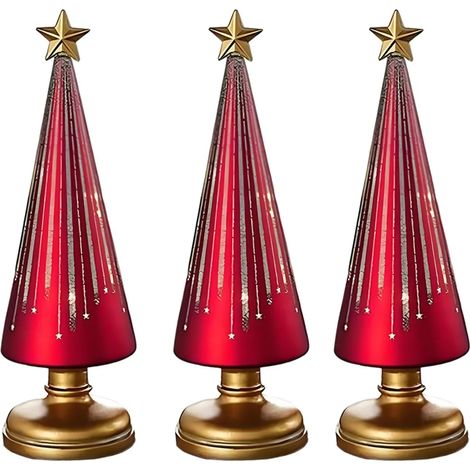 Décoration de sapin de Noël (1 pièce) avec lumière LED, minuterie intégrée, sculptures de sapin de Noël dégradées, décoration festive pour la maison (1/5)
