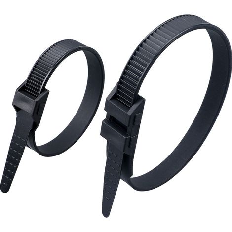 Serre-câble, double boucle boucle simple nylon noir épaissi 9180 boucle inversée anti-dents, cent pièces (1/2)