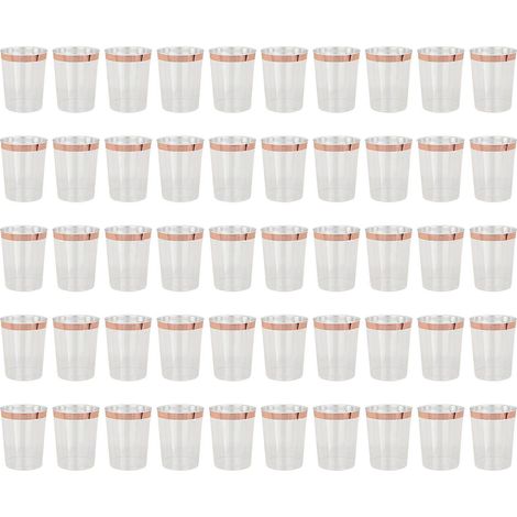 50 gobelets de 30 cl élégants à bord doré, verres à vin et cocktails robustes, verres à jus chics pour fêtes, mariages, anniversaires [jkw] (1/5)