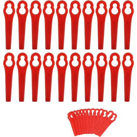 Lot de 100 lames de rechange en plastique pour tondeuse à gazon Lames de jardin en plastique et tondeuse à gazon (rouge) (1/5)
