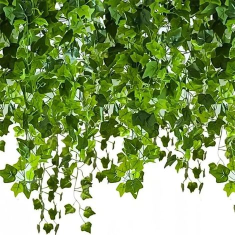 KLVGTIFS PU - Guirlande de lierre / guirlande de feuilles de 25 mètres - 2 m de long, verte