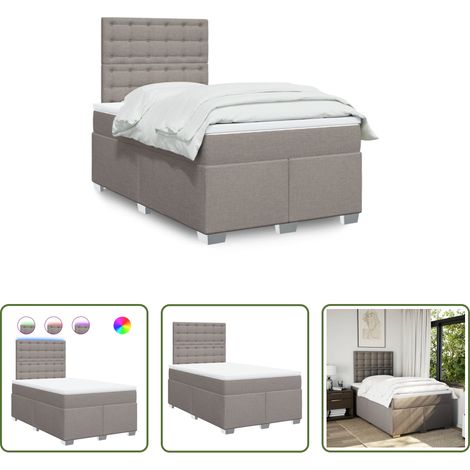 Matratze - Boxspringbett mit Matratze Taupe 120x200 cm Stoff (1/5)