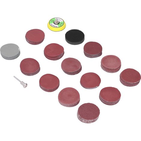 Kit de 133 disques de papier de verre pour le polissage, avec tampon abrasif rond de 5 cm (2 pouces) DM05601281 (1/5)