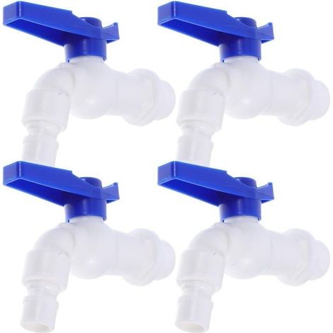 Lot de 4 robinets d'eau en plastique avec vanne rapide pour machine à laver et arrosage extérieur, résistants aux intempéries pour jardin et réservoirs (DN20) (1/4)