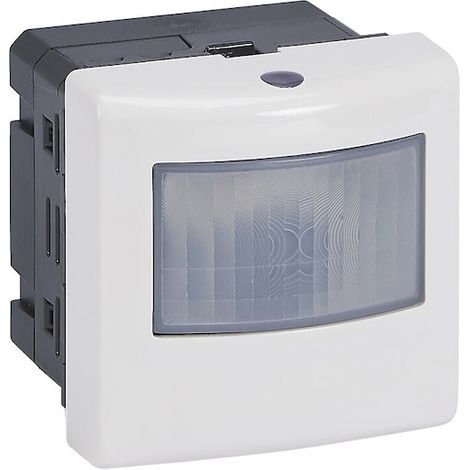 Détecteur de mouvement 3 fils avec neutre – Infrarouge – 500W – Pose en saillie ou encastrée – Environnement mur – Legrand Mosaic