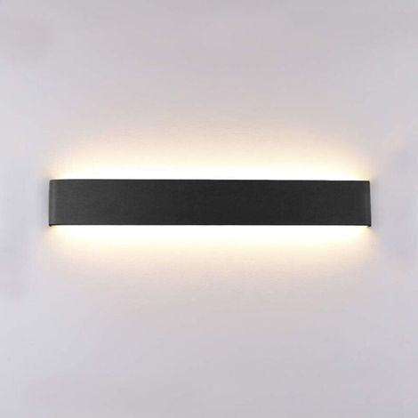 SABIR Appliques Murales LED Pour IntéRieur, ÉClairage Mural Moderne En Aluminium 55CM 24W, Haut Et Bas Appliques Murales Blanc Chaud IP44 Pour Chambre, Salon, Etescaliers Et Salle De Bains,Noire (1/5)