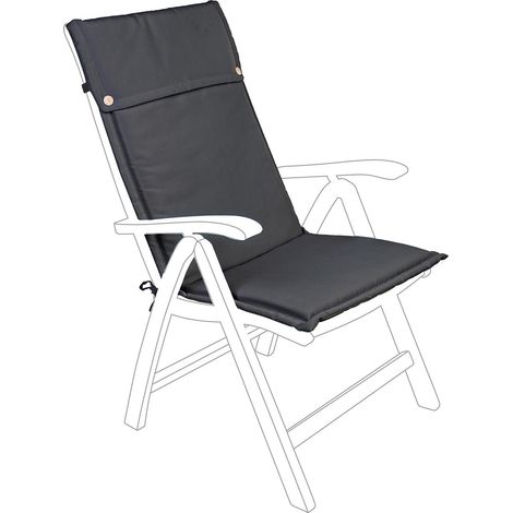 Hochlehniges Liegestuhlkissen mit wasserabweisendem Stoff für den Innen- und Außenbereich -Antracite / Kit mit 2 Stück