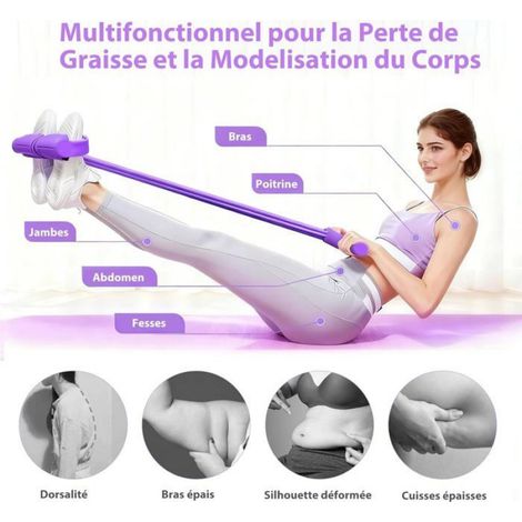 Bande De Résistance - 6 Tubes NBR - Pédale Antidérapante - Pour Entraînement Corps Entier - 1 Pièce (1/5)