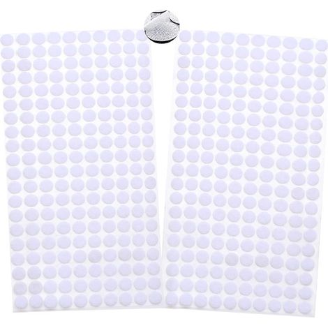 QAZQA Autocollant Rond,Scratch Adhésif,Scratch Autocollant,Autocollant Double Face,Pastilles Autocollantes,200 Paires 400 Capsules 25mm Cercles avec Crochets et Boucles Auto-adhésifs (Blanc) (1/5)