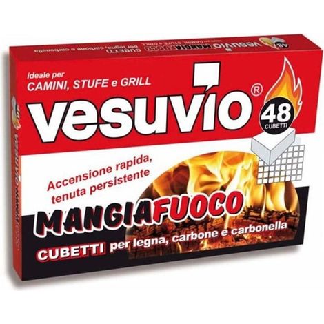 TrAdE Shop Traesio - Set 24pz Accendifuoco Da 48 Cubi Per Legna Carbone Carbonella Camini Stufe Grill 618669a - (1/3)
