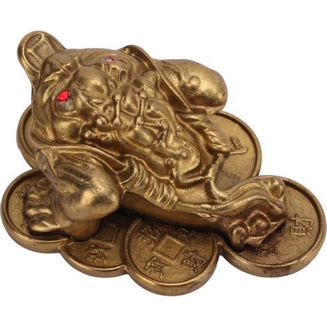 Grenouille Porte-Bonheur en Laiton pour Attirer Richesse, Décoration Feng Shui Salon (1/5)