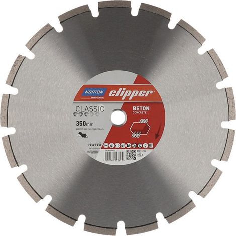 Disco de diamante Classic hormigón D.350mm Perforación 25,4mm 2,8mm 10mm NORTON