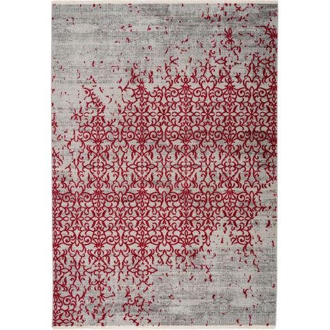 Tapis Vintage à Franges "Baroque II" Rouge 80 x 150 cm (1/4)