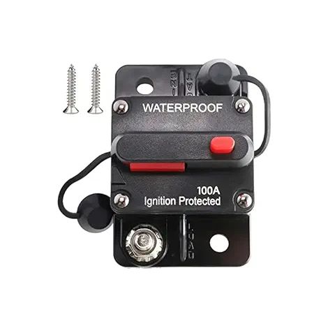 Disjoncteur 100 A pour camping-car et bateau avec bouton rouge, coupe-circuit manuel haute intensité pour batterie, protection électrique pour véhicule, marine et installation 12 V (1/3)