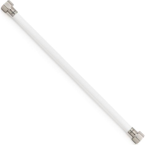 Flexible sanitaire Blanc POLYMÈRE Øintér.8mm - Femelle 3/8" - Femelle 3/8" Acier brossé - 400mm - TAQ PREMIUM - Tucai