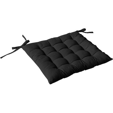 Galette de Chaise Piquée Uni "Panama" 38x38cm Anthracite