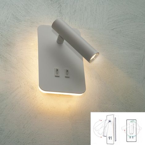 Lampada con doppio led da lettura da parete muro Applique da 6W orientabile per casa hotel b&b con luce Bianca naturale 4000K (1/5)