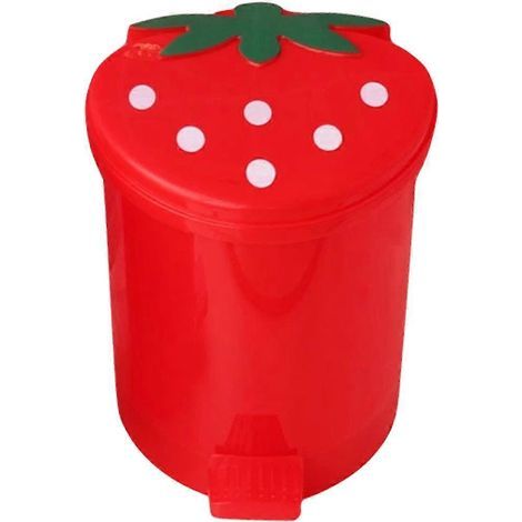 Kleiner, praktischer Abfalleimer in Cartoonform für Zuhause und Büro – 16 x 16 x 14,5 cm – Rot (1/4)